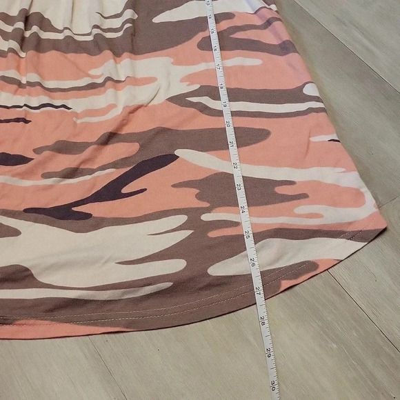 🛍Popyoung Pink White Grey Camo Short Sleeve Flowy Top Womens Size‎ XL - Picture 5 of 6